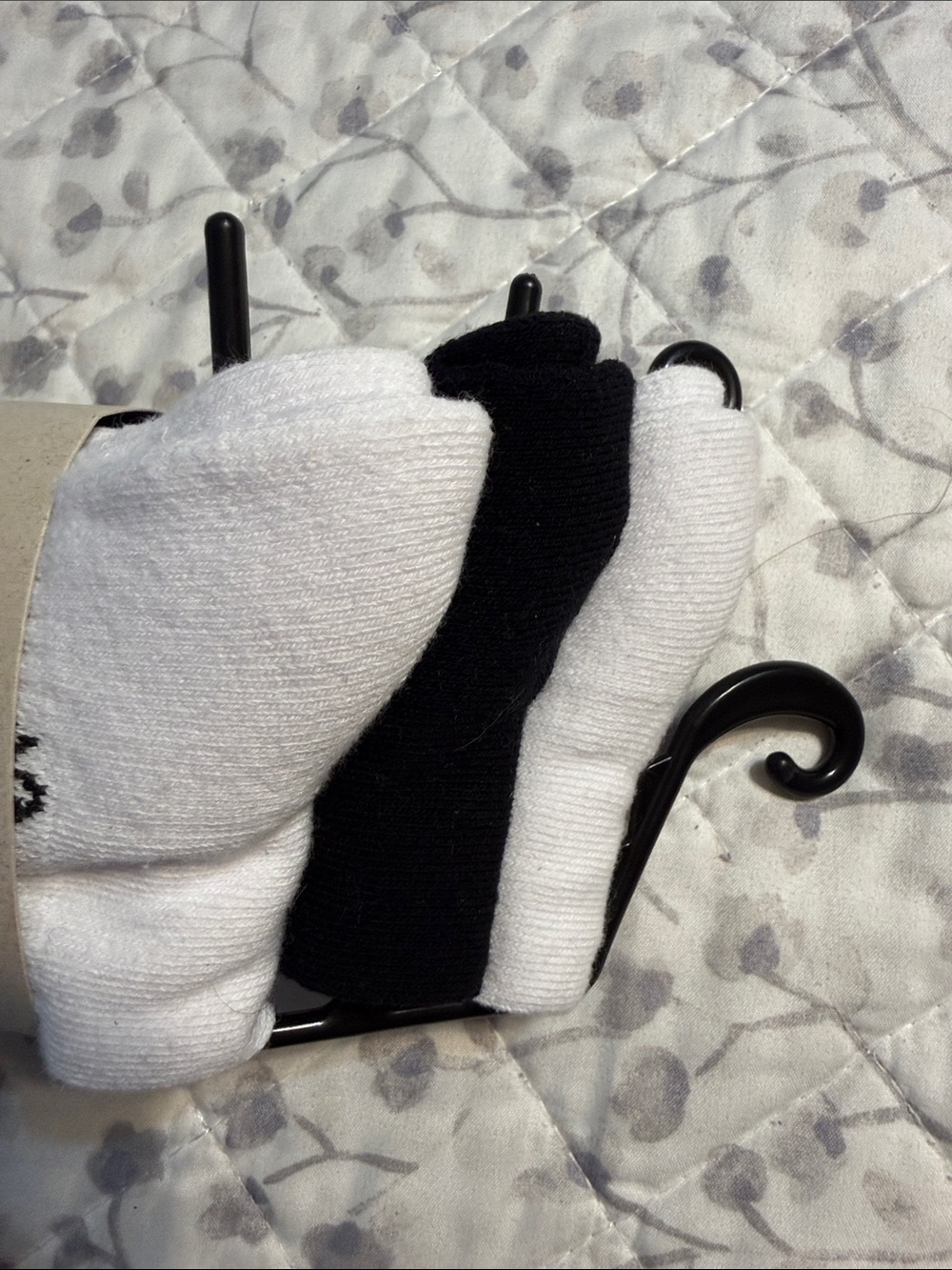AllSaints White Crew Socks with Black Logo Accents - 3 Pack - Picture 3 of 5